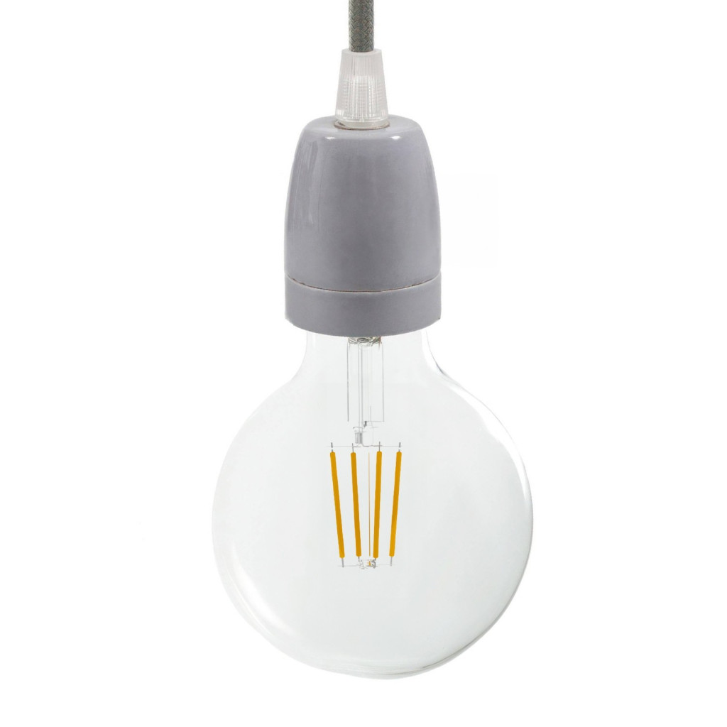 Porcelain Lampholder E27 Grey