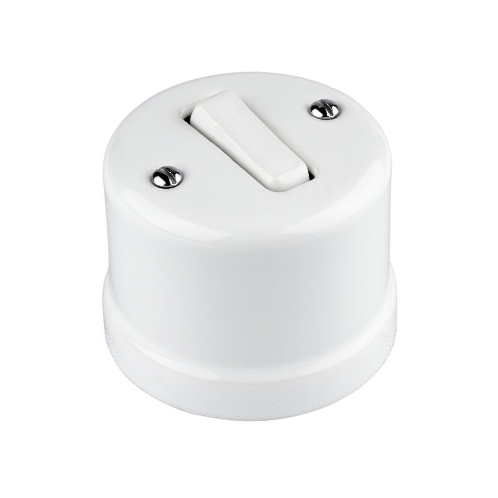 White Single Porcelain Switch ø65mm
