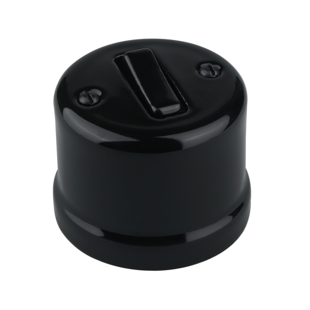 Black Single Porcelain Switch ø65mm