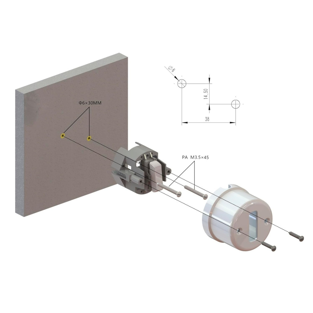 Black Single Porcelain Switch ø65mm - LaMorell LightDesign