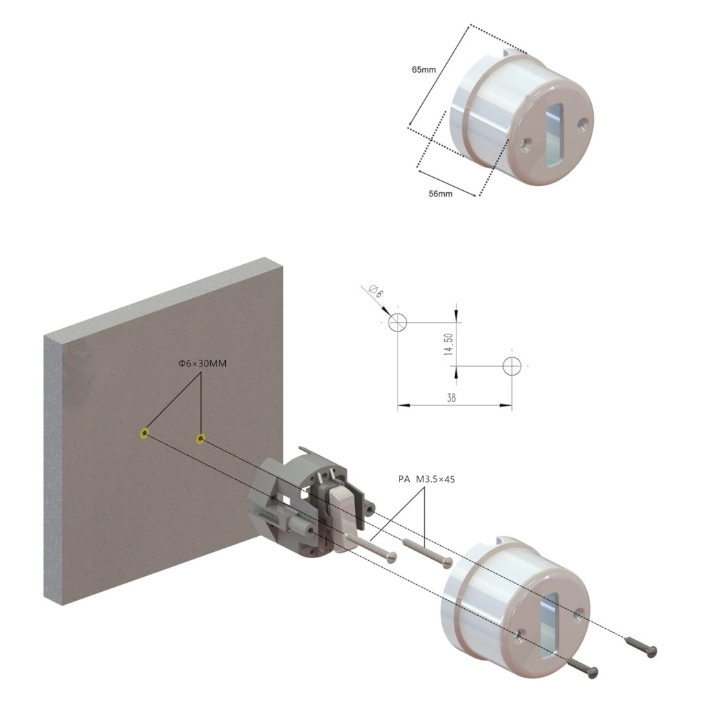 White Single Porcelain Switch ø65mm - LaMorell LightDesign