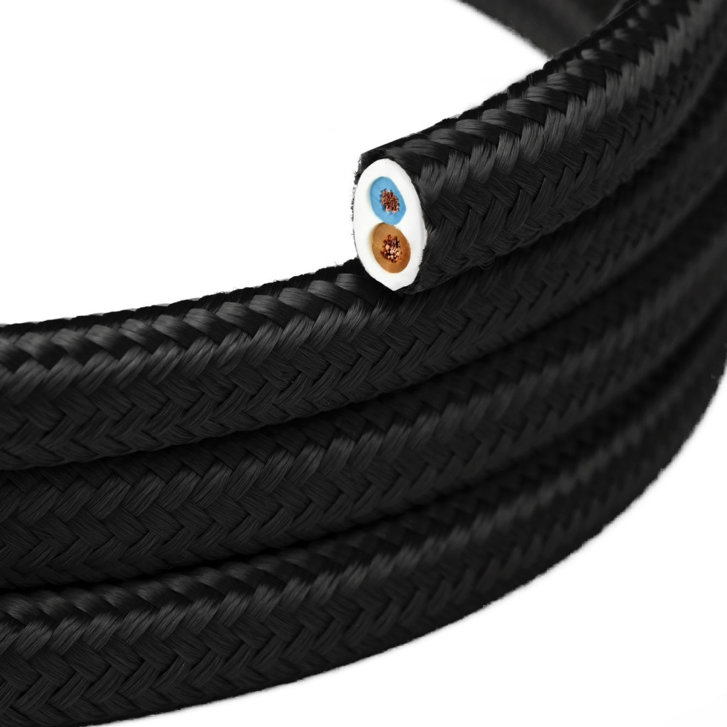 Flat Textile Cable - Black LM10