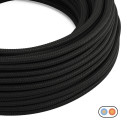Cable eléctrico plano recubierto de tela negro LM10 - cables eléctricos recubiertos de tela de color
