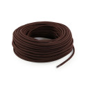 Câble électrique plat recouvert de tissu coloré Marron LM09
