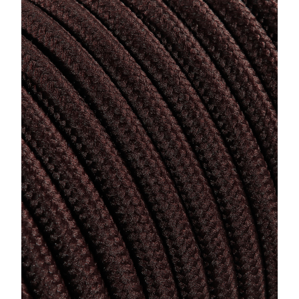 Câble électrique plat recouvert de tissu coloré Marron LM09