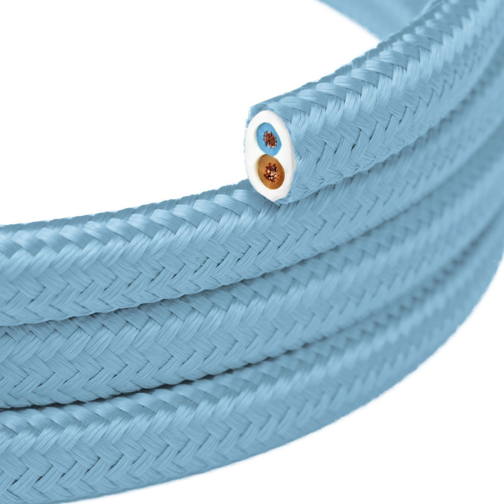 Flat Textile Cable - Light blue LM15