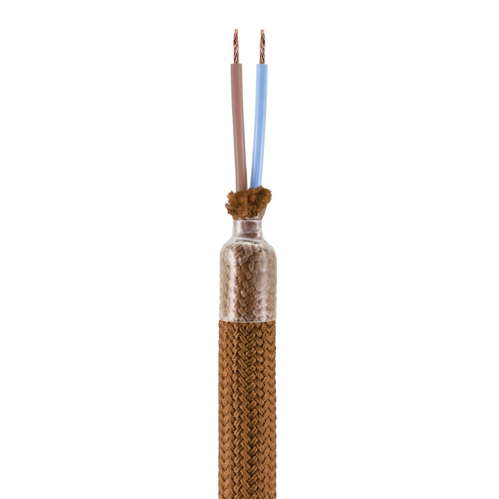 Flexible hose covered in LM09 Brown fabric