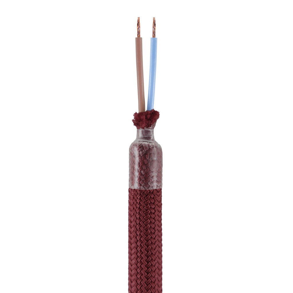 Flexible hose covered in LM17 Bordeaux fabric