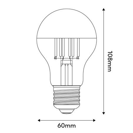 Ampoule LED Demi Sphère Or Goutte 7W 650Lm E27 2700K - Dimmable - Dimmable - led ampoule