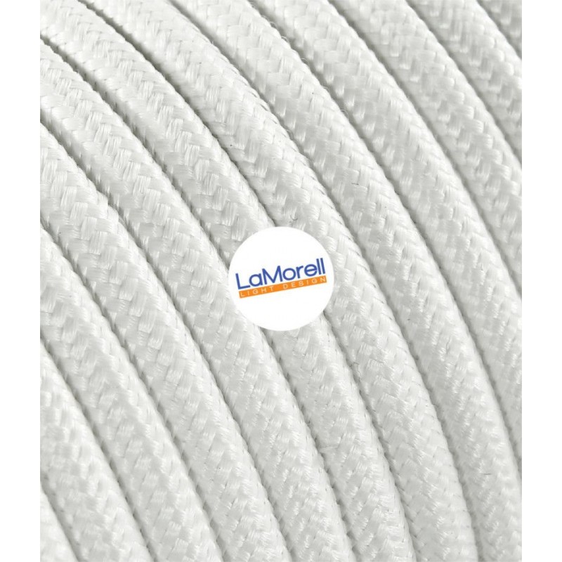 ROUND ELECTRIC CABLE COVERED COLOUR FABRIC WHITE LM01 ROUND ELECTRIC CABLE COVERED COLOUR FABRIC WHITE LM01