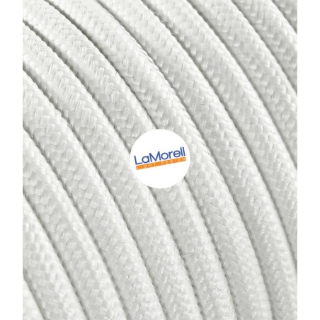Cable eléctrico redondo recubierto de tela blanca LM01