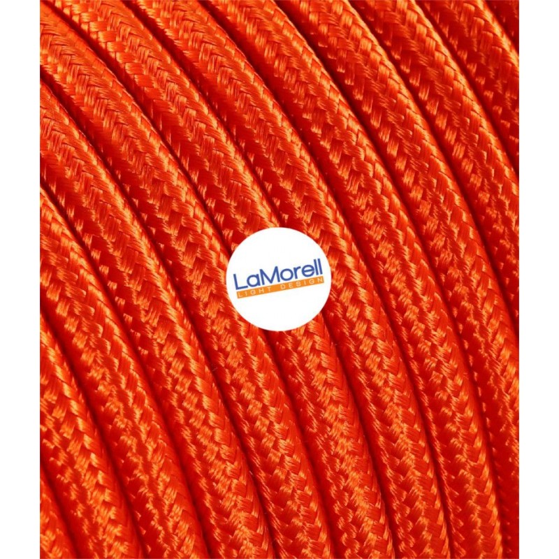 ROUND ELECTRIC CABLE COVERED COLOUR FABRIC ORANGE LM03 ROUND ELECTRIC CABLE COVERED COLOUR FABRIC ORANGE LM03
