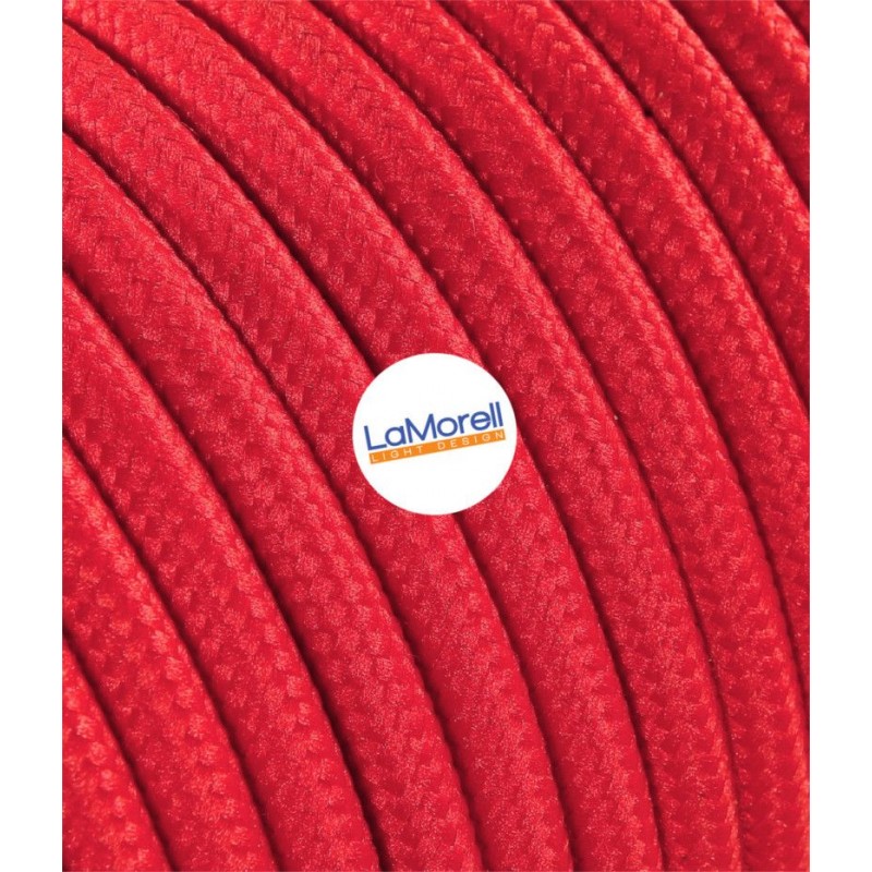 ROUND ELECTRIC CABLE COVERED COLOUR FABRIC RED LM05 ROUND ELECTRIC CABLE COVERED COLOUR FABRIC RED LM05