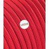 Câble électrique rond revêtu de tissu coloré Rouge LM05