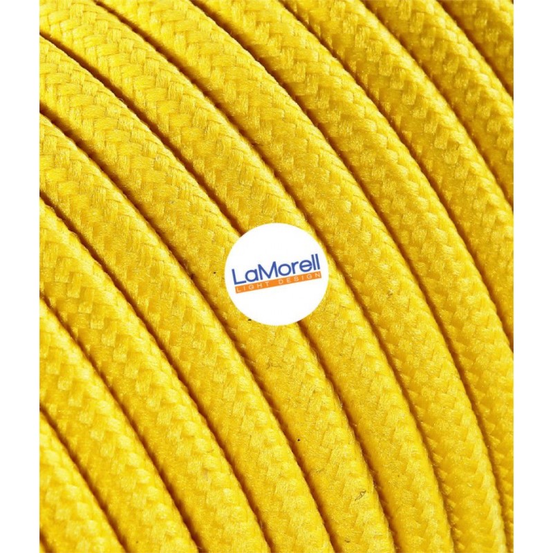 ROUND ELECTRIC CABLE COVERED COLOUR FABRIC YELLOW LM06 ROUND ELECTRIC CABLE COVERED COLOUR FABRIC YELLOW LM06