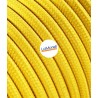 Câble électrique rond revêtu de tissu coloré Jaune LM06