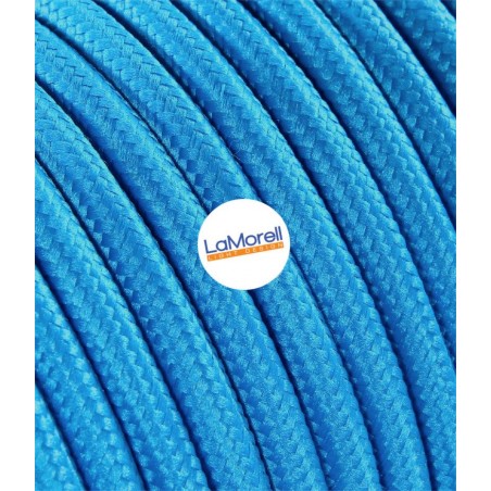 Câble électrique rond revêtu de tissu coloré Turquoise LM07
