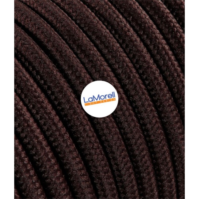 ROUND ELECTRIC CABLE COVERED COLOUR FABRIC BROWN LM09 ROUND ELECTRIC CABLE COVERED COLOUR FABRIC BROWN LM09