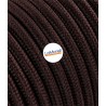 Câble électrique rond revêtu de tissu coloré Marron LM09