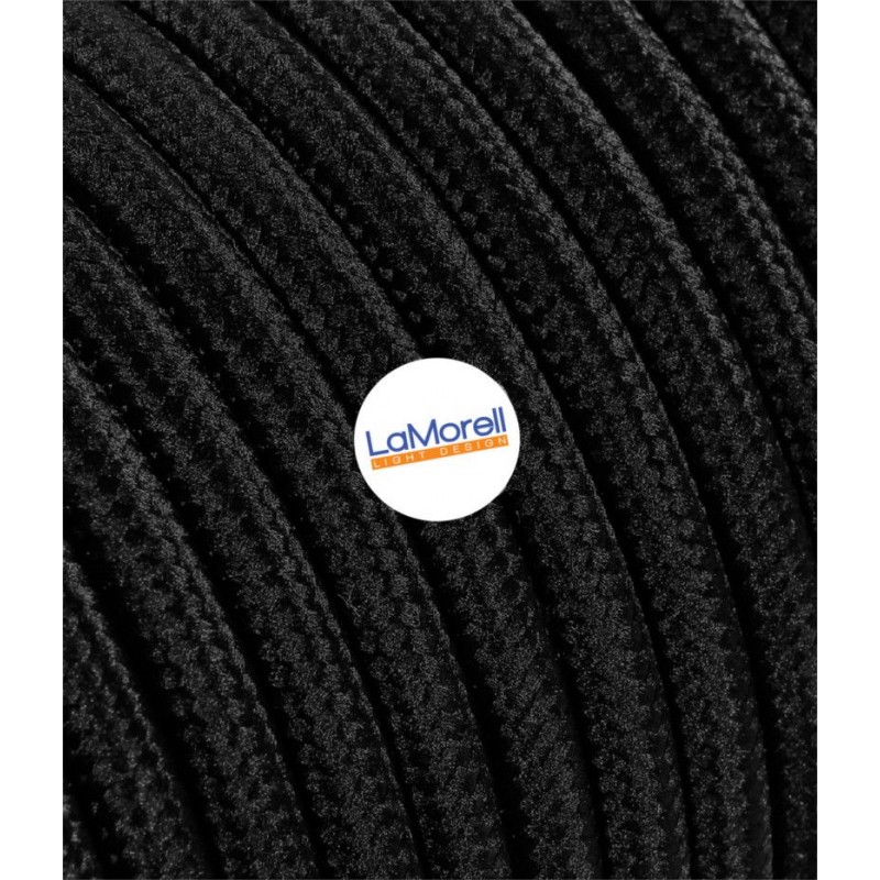 ROUND ELECTRIC CABLE COVERED COLOUR FABRIC BLACK LM10 ROUND ELECTRIC CABLE COVERED COLOUR FABRIC BLACK LM10