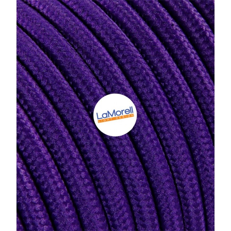 ROUND ELECTRIC CABLE COVERED COLOUR FABRIC VIOLET LM11 ROUND ELECTRIC CABLE COVERED COLOUR FABRIC VIOLET LM11