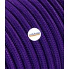 Câble électrique rond revêtu de tissu coloré Violet LM11
