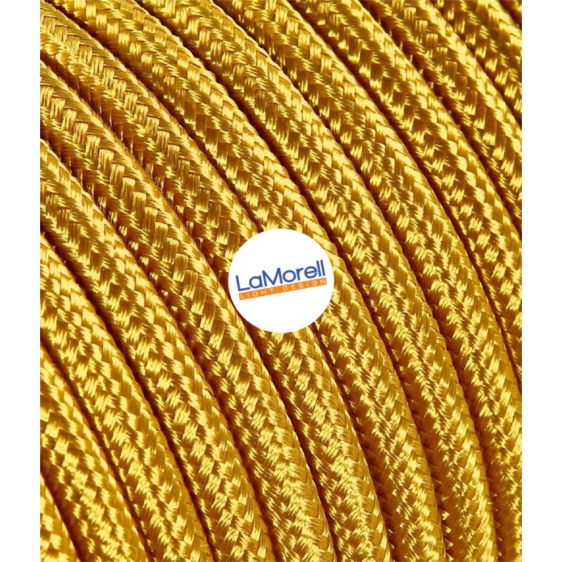 ROUND ELECTRIC CABLE COVERED COLOUR FABRIC GOLD LM12 ROUND ELECTRIC CABLE COVERED COLOUR FABRIC GOLD LM12