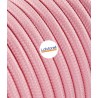 Câble électrique rond revêtu de tissu coloré Rose LM14