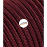 Textile round electric cable - Bordeaux LM17