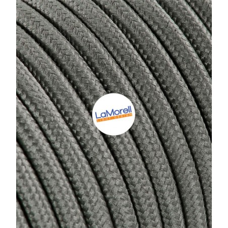 Câble électrique rond revêtu de tissu coloré Gris taupe LM18