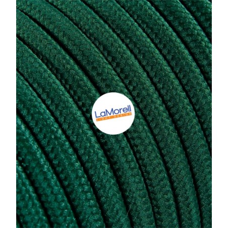 Cable eléctrico redondo recubierto de tela verde petróleo LM20