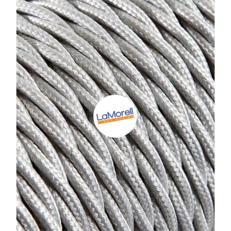 Cable eléctrico trenzado recubierto de tela Plata TR0/A