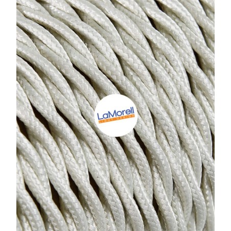 Cable eléctrico trenzado recubierto de tela Marfil TR0