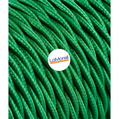 Câble électrique tressé revêtu de tissu coloré Vert TR20