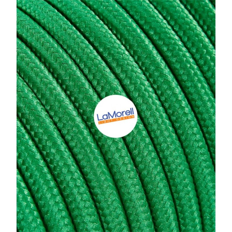 ROUND ELECTRIC CABLE COVERED COLOUR FABRIC GREEN LM00 ROUND ELECTRIC CABLE COVERED COLOUR FABRIC GREEN LM00