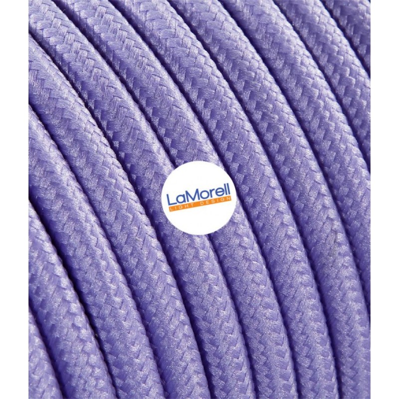 ROUND ELECTRIC CABLE COVERED COLOUR FABRIC LILAC LM02 ROUND ELECTRIC CABLE COVERED COLOUR FABRIC LILAC LM02