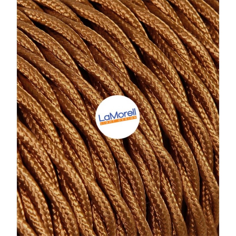 TWISTED ELECTRIC CABLE COVERED COLOUR FABRIC WHISKEY TR140