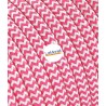 Textile round electric cable - White/Fuchsia LM27