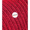 Cavo elettrico rotondo rivestito in tessuto Lamè Rosso LM43