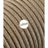 Cable eléctrico redondo recubierto de tela Lamé Oro