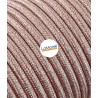 Textile round electric cable - Lamè Pink LM64