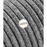 Cable eléctrico redondo recubierto de tela gris canvas LM22