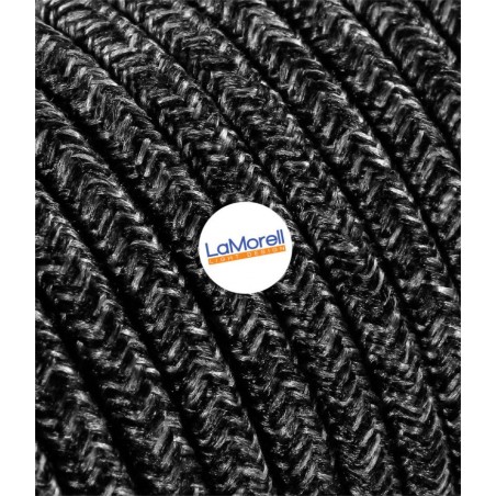Cavo elettrico tondo rivestito in tessuto colorato Canvas grigio scuro