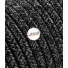 ROUND ELECTRIC CABLE COVERED COLOUR FABRIC CANVAS DARK GREY LM23
