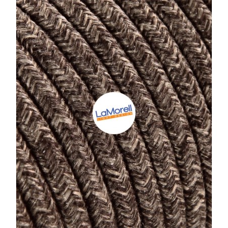 Câble électrique rond revêtu de tissu Canvas Marron LM24