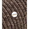 Câble électrique rond revêtu de tissu Canvas Marron LM24