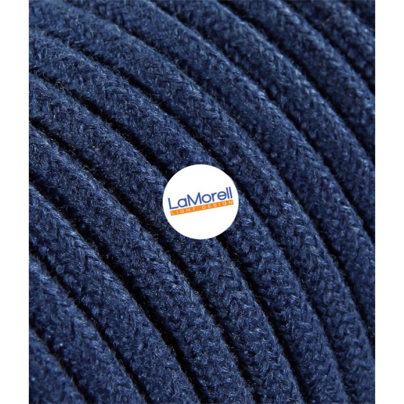 ROUND ELECTRIC CABLE COVERED COLOUR FABRIC BLUE JEANS LM48 ROUND ELECTRIC CABLE COVERED COLOUR FABRIC BLUE JEANS LM48