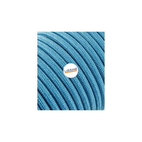 Cable eléctrico redondo recubierto de algodón color turquesa LM59