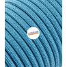 Cable eléctrico redondo recubierto de algodón color turquesa LM59
