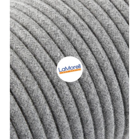 Cable eléctrico redondo recubierto de algodón color gris LM60